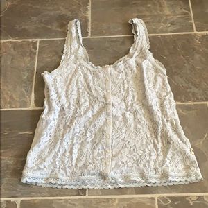 Hollister Light grey lace button up dress tank
